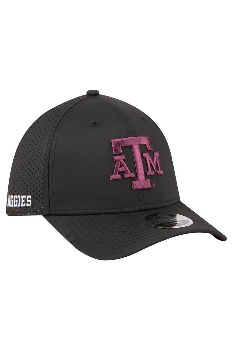 Men's New Era  Black Texas A&M Aggies 39THIRTY M-Crown Flex Fit Hat, Main, color, Black