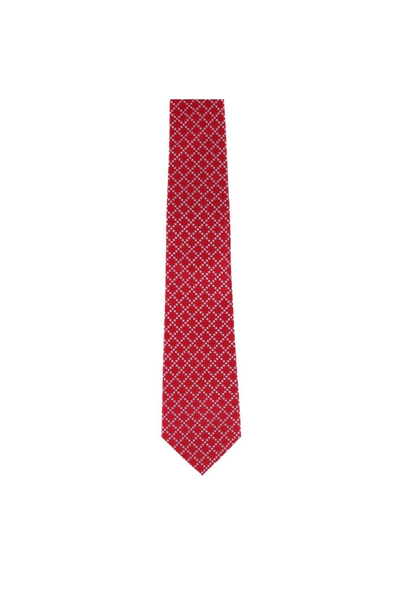 Rowan Geometric Pattern Silk Necktie and Pocket Square Bundle, Alternate, color, Red