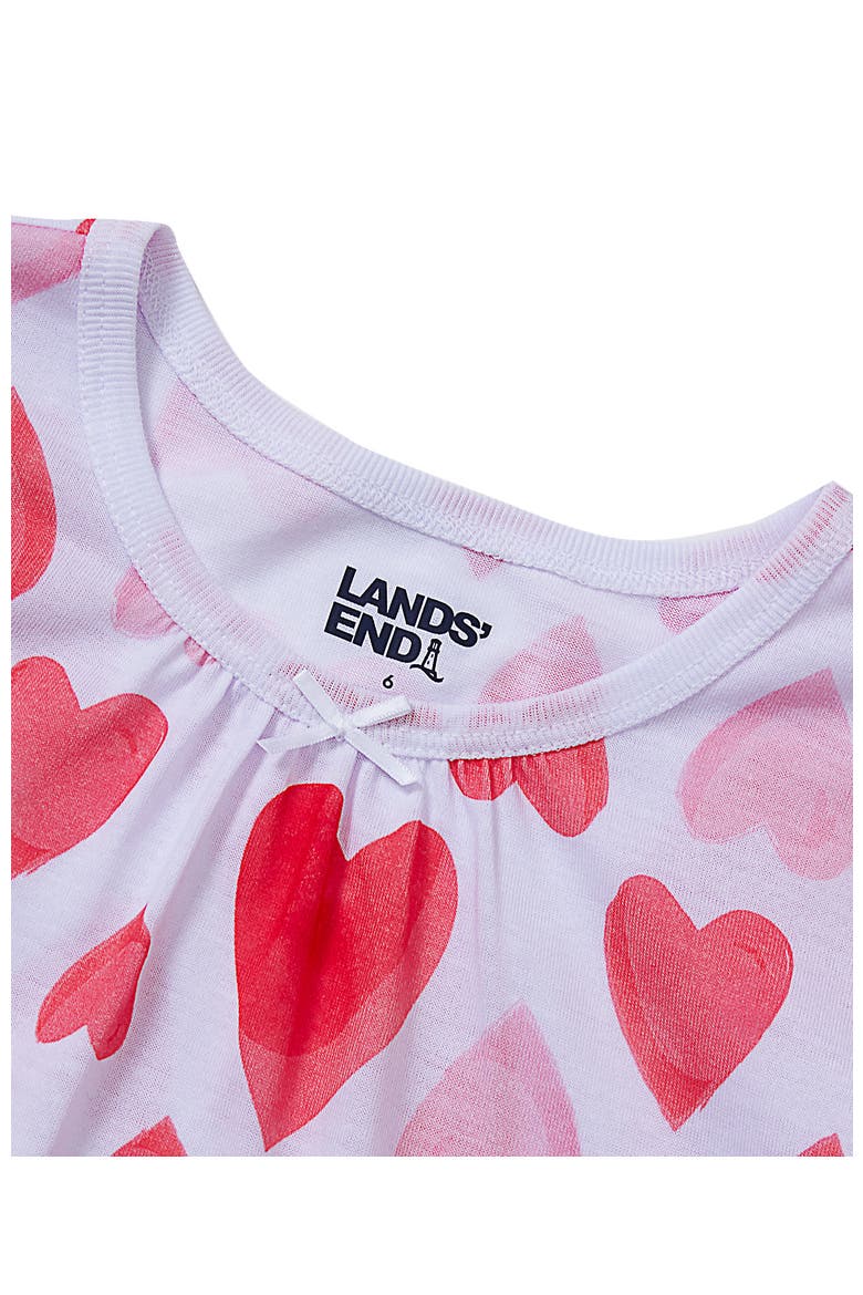 Girls Short Sleeve Nightgown, Alternate, color, Red/Watercolor Hearts