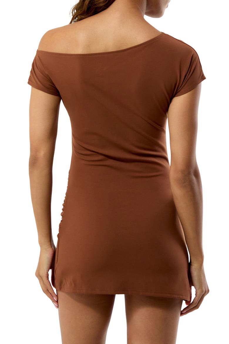 Valarie Off the Shoulder Minidress, Alternate, color, BROWN