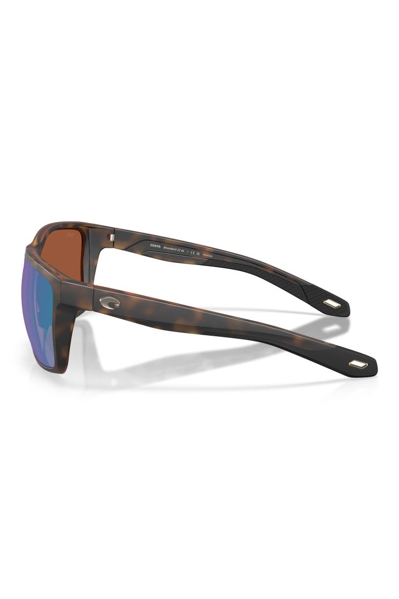 Broadbill II XL 62mm Polarized Oversize Rectangular Sunglasses, Alternate, color, MATTE TORTOISE / GREEN 580G