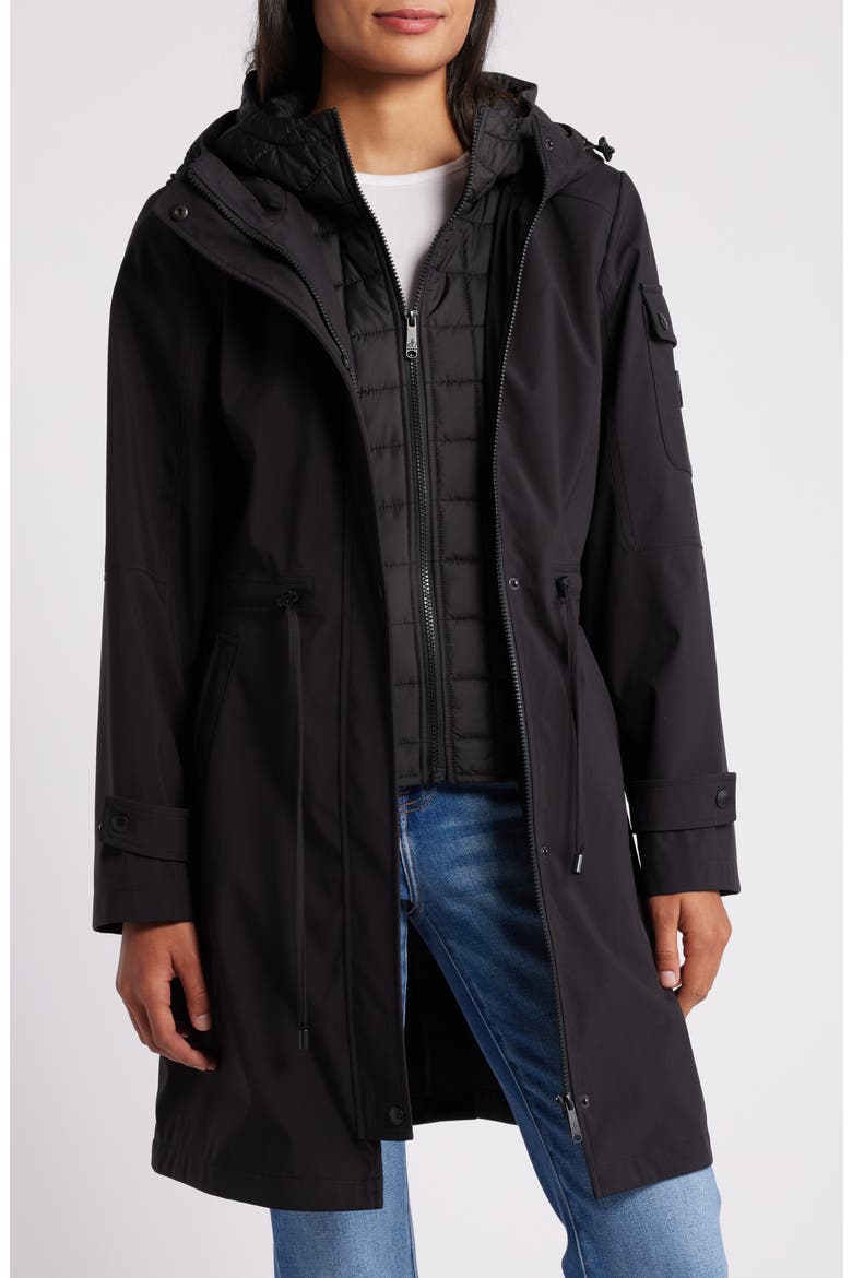 Hooded Longline Parka, Main, color, BLACK