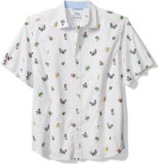 Tommy Bahama Nova Wave Beach Cruiser Short Sleeve Stretch Cotton Button-Up Shirt