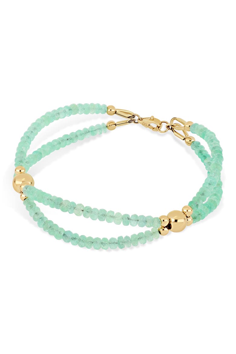 14K Gold Iris Emerald Beaded Line Bracelet, Alternate, color, YELLOW GOLD