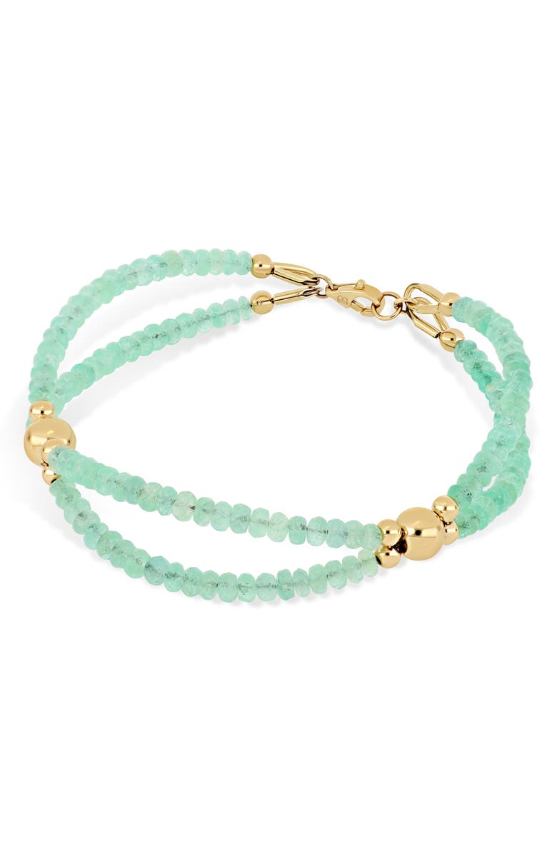 Bony Levy 14K Gold Iris Emerald Beaded Line Bracelet, Alternate, color, Yellow Gold