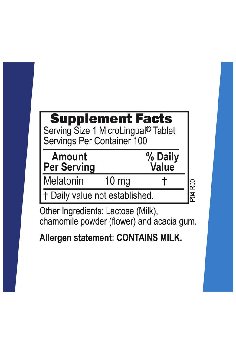 Fast-Acting Melatonin Sublingual Dissolving Tablets, Alternate, color, White