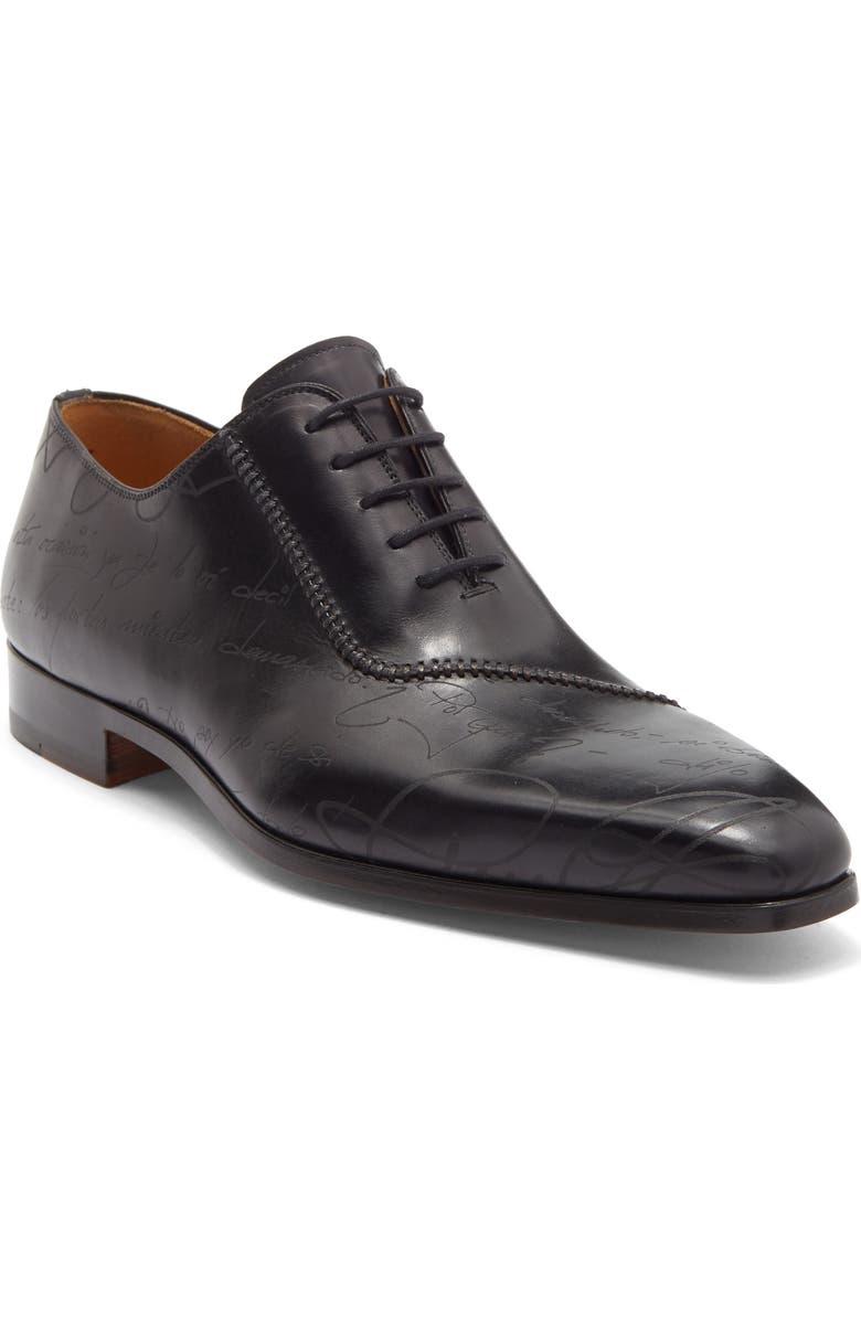 Magnanni Script Paneled Oxford, Main, color, Black