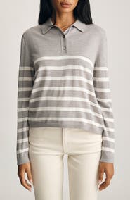 Mavi Jeans Stripe Wool Polo Sweater