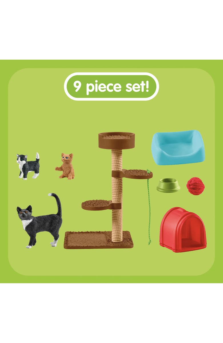 Schleich Farm World Playtime For Cute Cats, Animal Figure Playset, Kids, Alternate, color, Multicolored