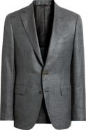 Canali Grey Slub Wool & Silk Blend Sport Coat