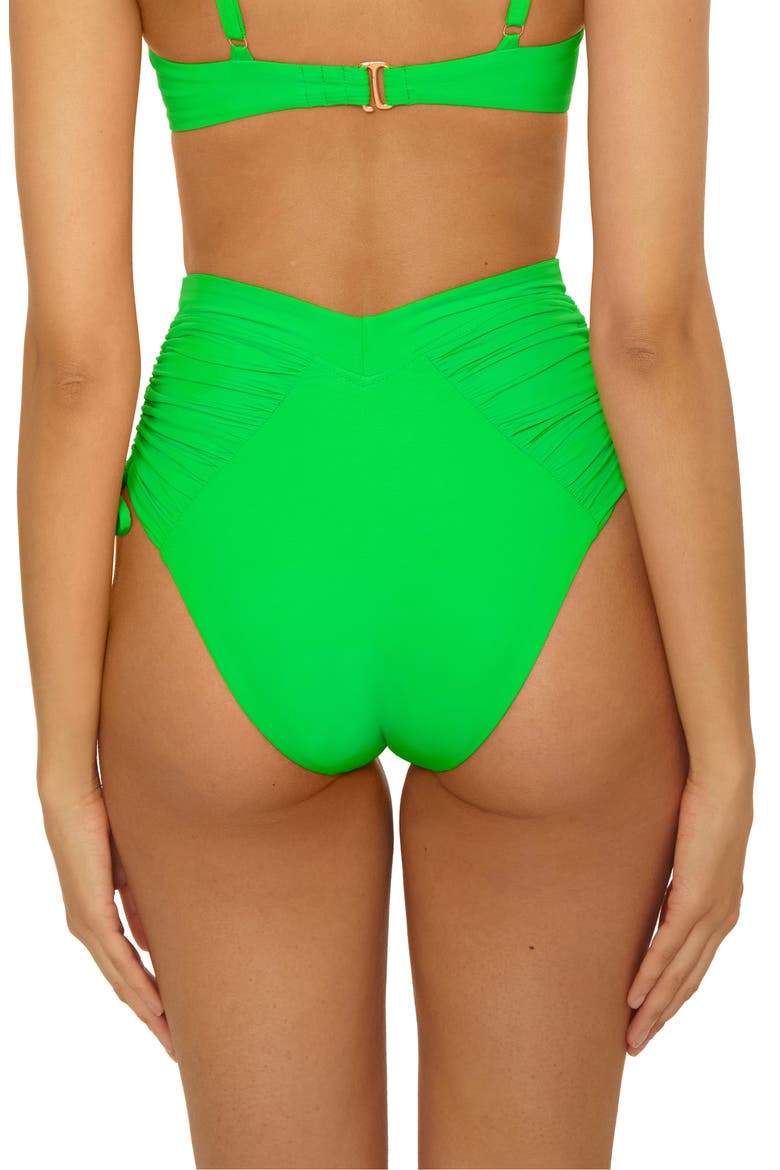 Color Code High Waist Side Tie Bikini Bottoms, Alternate, color, MEADOW