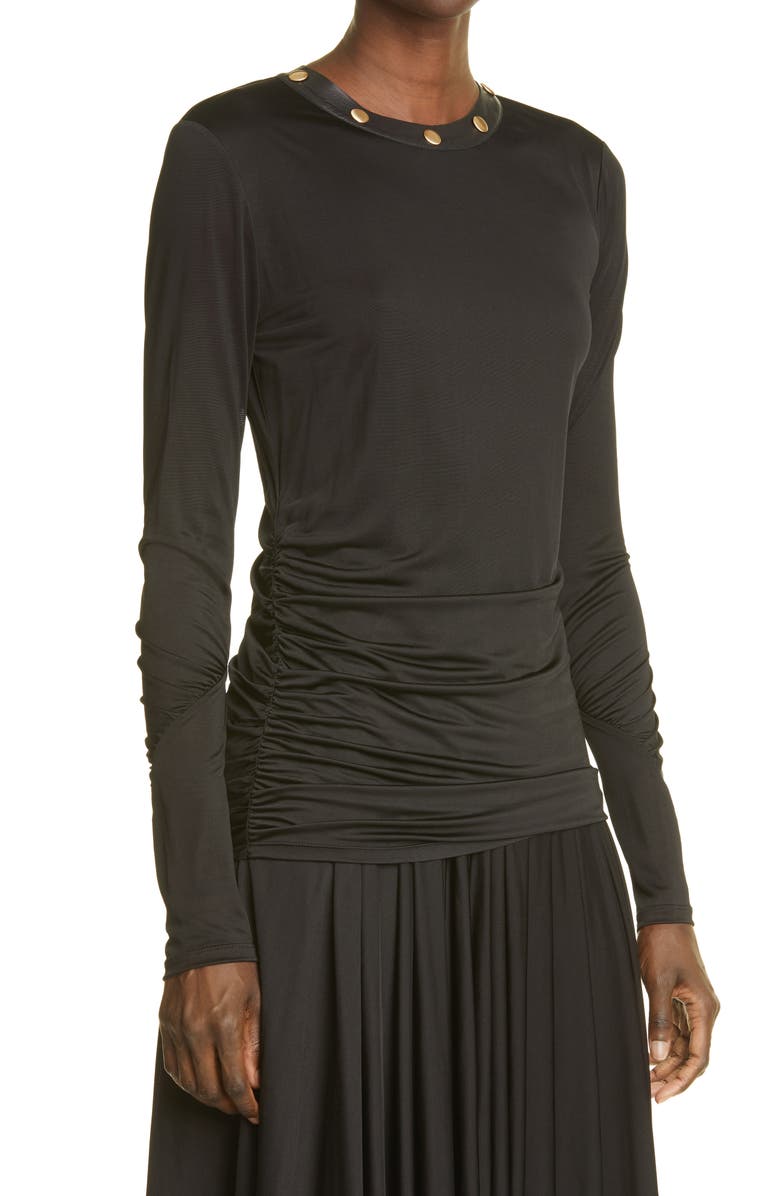 St. John Collection Ruched Long Sleeve Jersey Top, Alternate, color, 