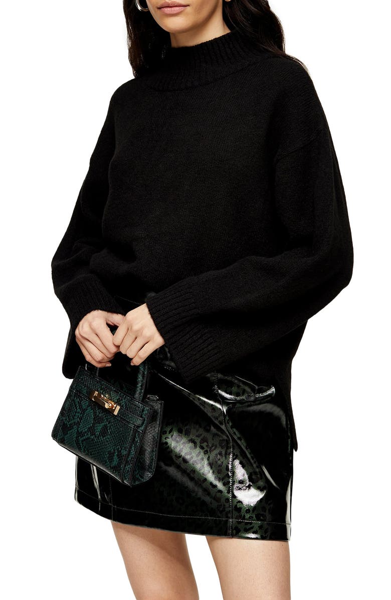 Topshop Mock Neck Sweater, Main, color, 
