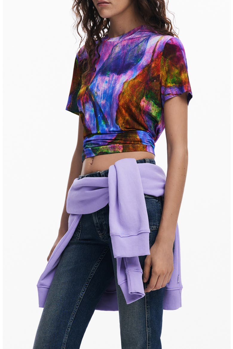 Abstract Print T-Shirt, Alternate, color, LAVENDER MULTI