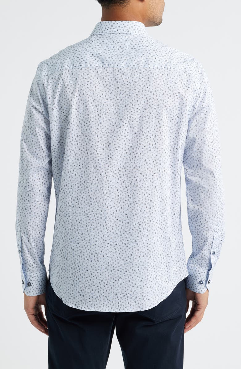 Bugatchi Julian Shaped Fit Button-Up Shirt, Alternate, color, Sky