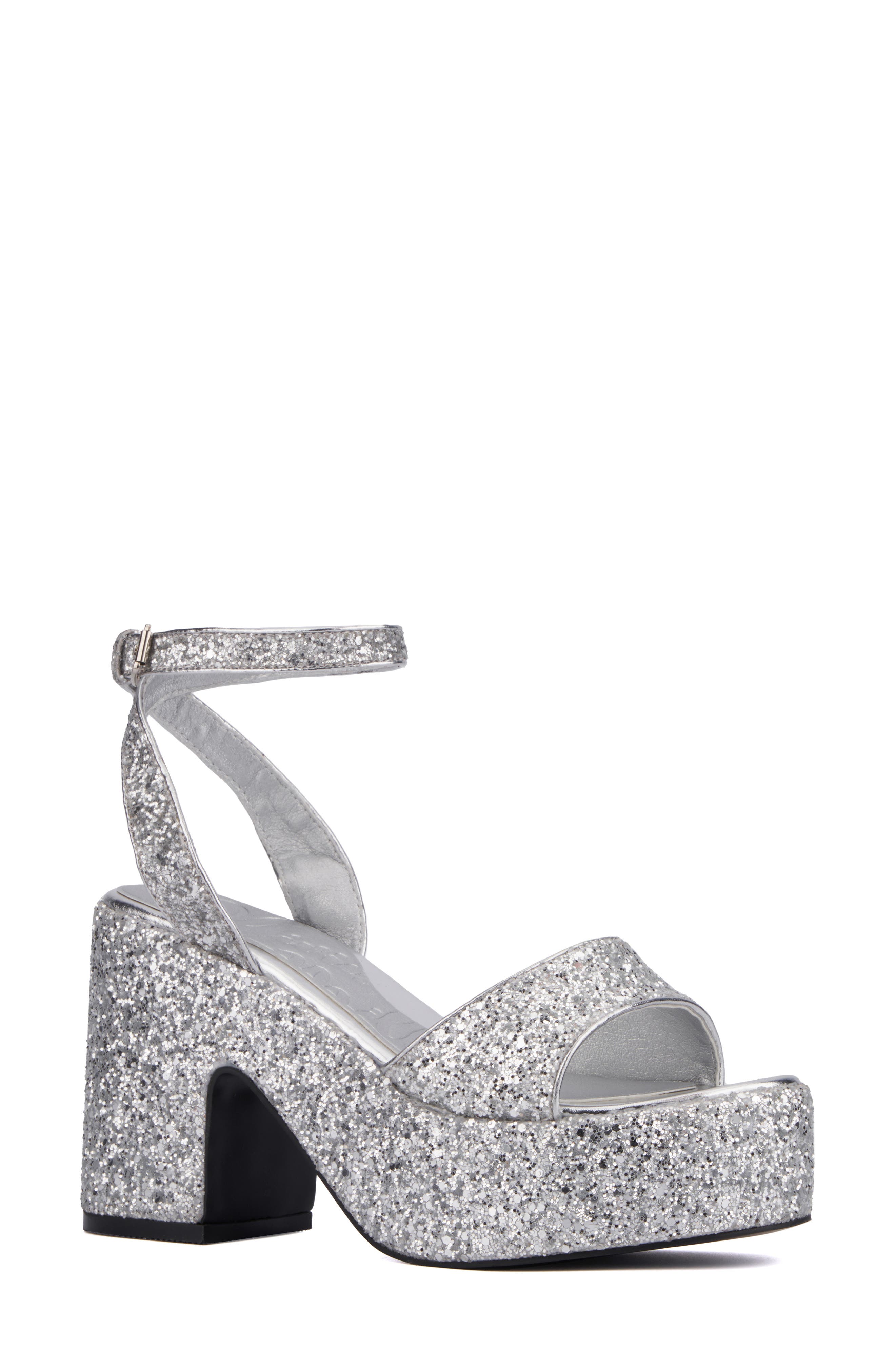 OLIVIA MILLER Capricorn Glitter Platform Sandal
