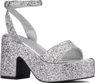 OLIVIA MILLER Capricorn Glitter Platform Sandal