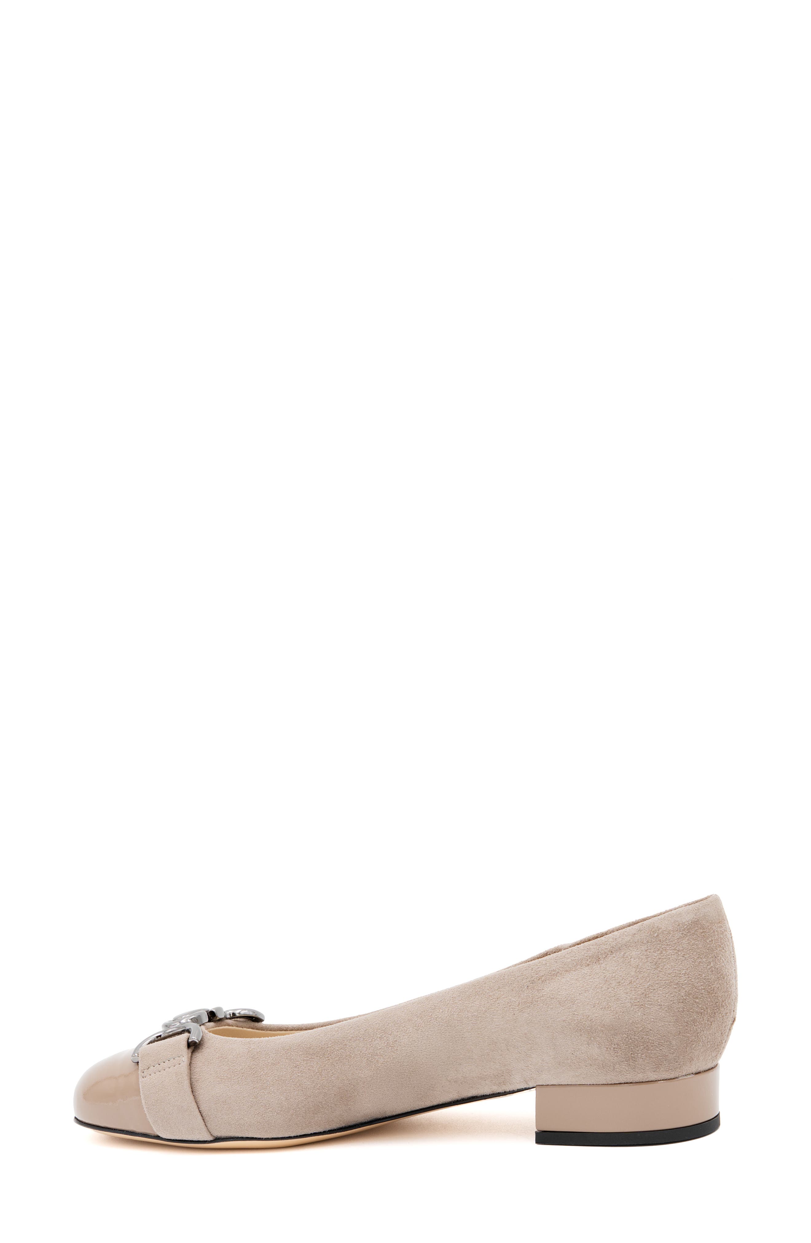 Amalfi by Rangoni Miele Cap Toe Pump, Alternate, color, Oat Cashmere Vernice Gunmetal