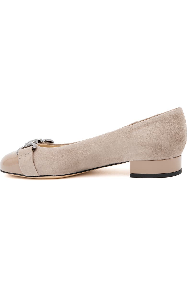 Amalfi by Rangoni Miele Cap Toe Pump, Alternate, color, Oat Cashmere Vernice Gunmetal