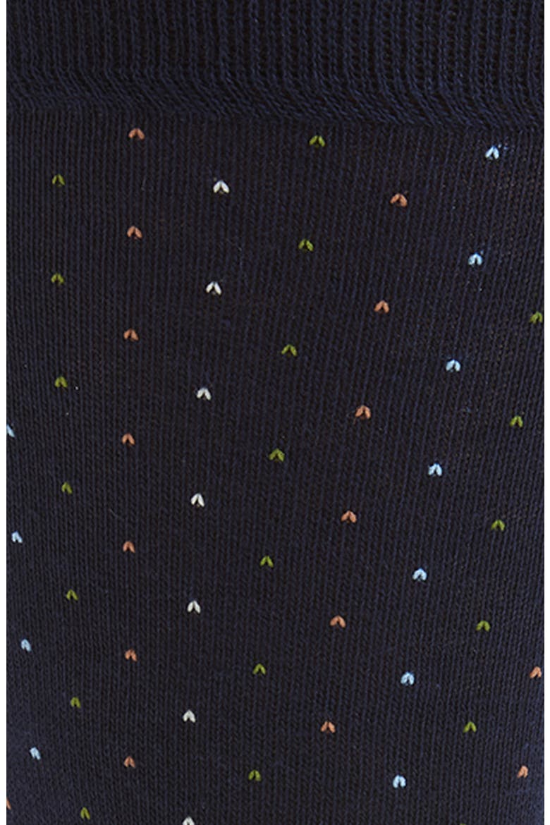 Dot Cotton Blend Dress Socks, Alternate, color, NAVY