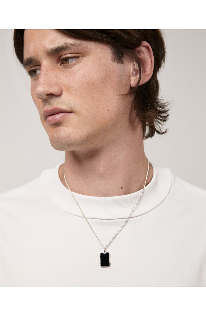 Monica Vinader Black Onyx Pendant Necklace, Alternate, color, Sterling Silver