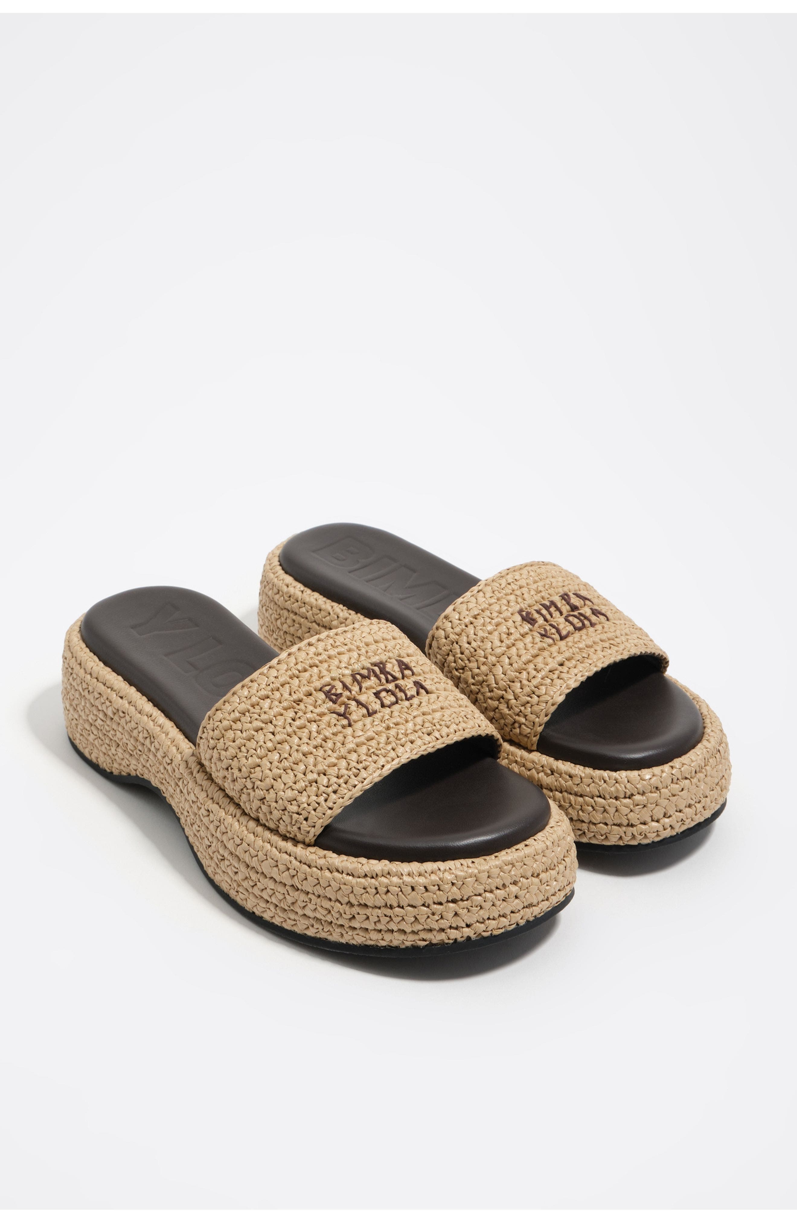Bimba y Lola Raffia Sandals, Alternate, color, Natural