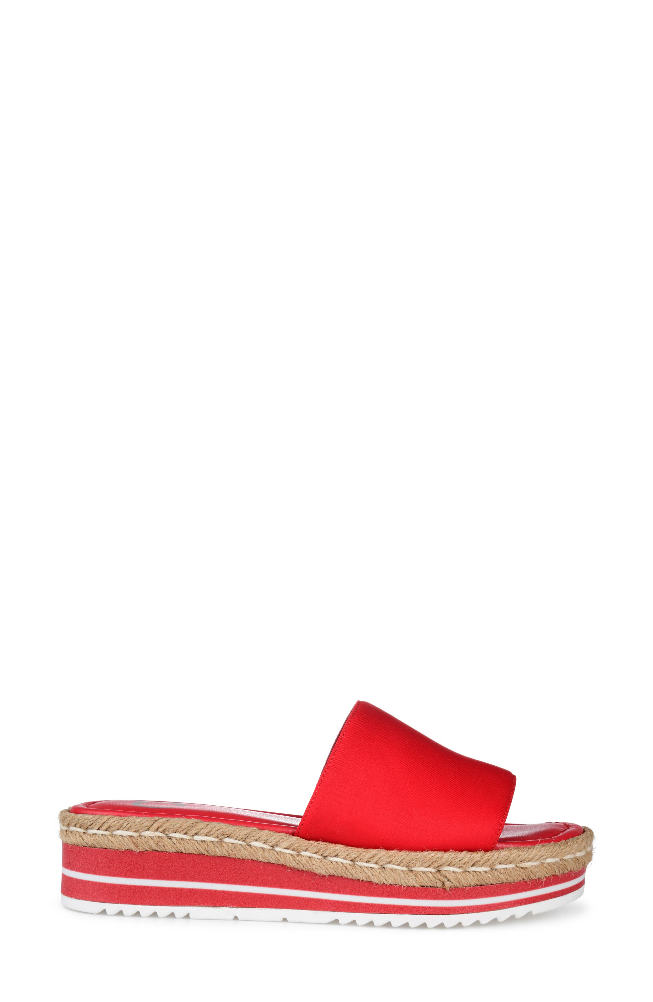 Rosey Wedge Sandal, Alternate, color, RED