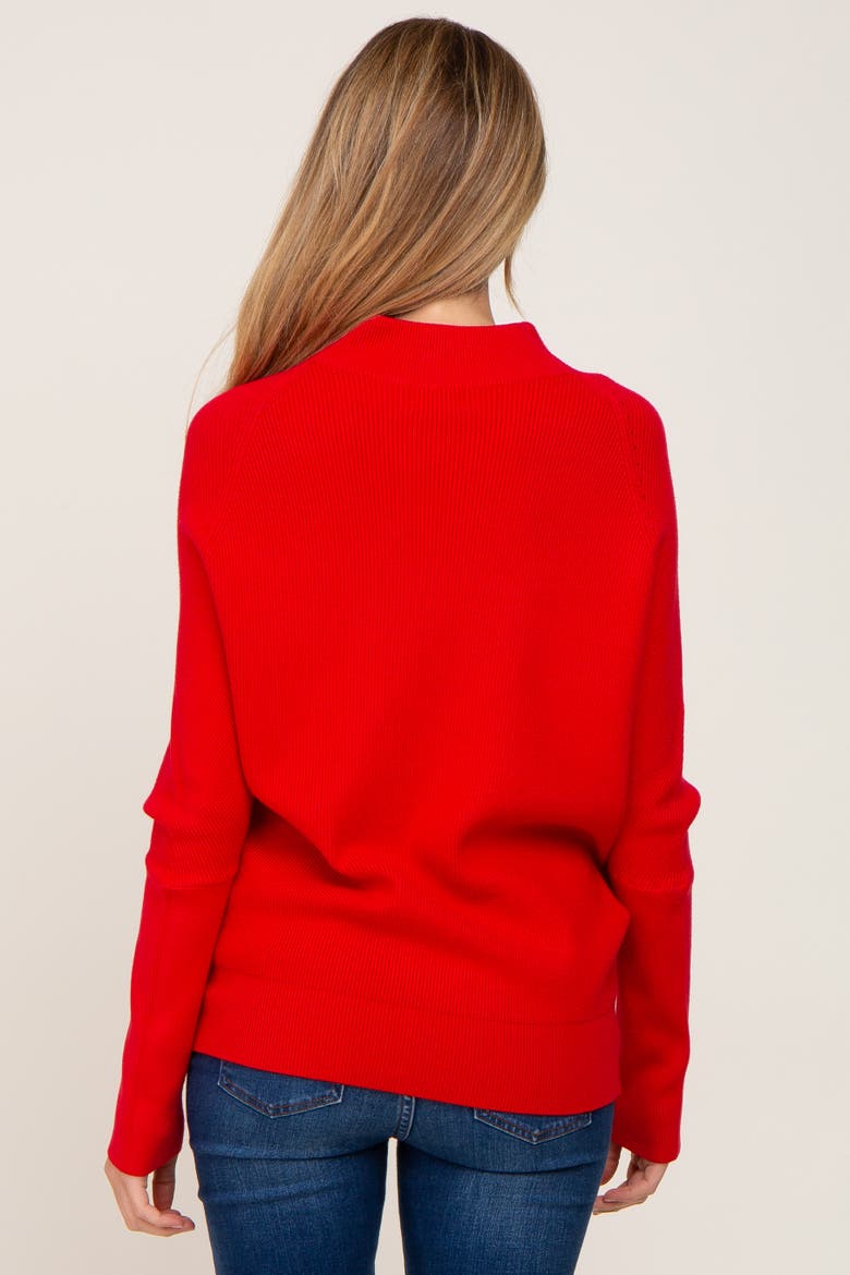 Funnel Neck Dolman Sleeve Sweater, Alternate, color, Red
