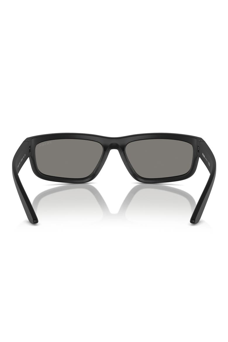59mm Rectangular Sunglasses, Alternate, color, BLACK RUBBER