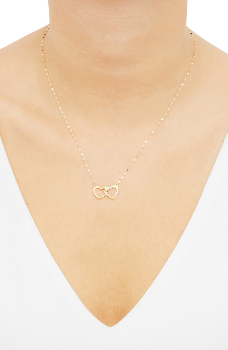 Frankie & Zoe 10K Yellow Gold Interlocking Heart Pendant Necklace, Alternate, color, Yellow Gold