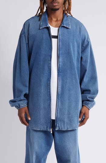 Fear of God Essentials Oversize Denim Zip Jacket | Nordstrom