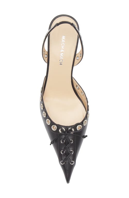 Mach&mach Crystalized Corset 65 Leather Slingback Pumps In Black