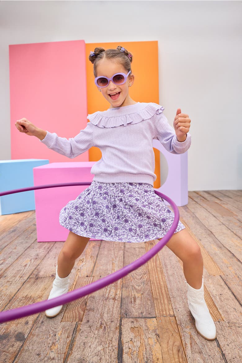 Kids' Sally Skort, Alternate, color, Lavender Vine Floral
