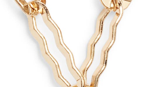 Nordstrom Hammered Paper Clip Chain Y-necklace In Gold
