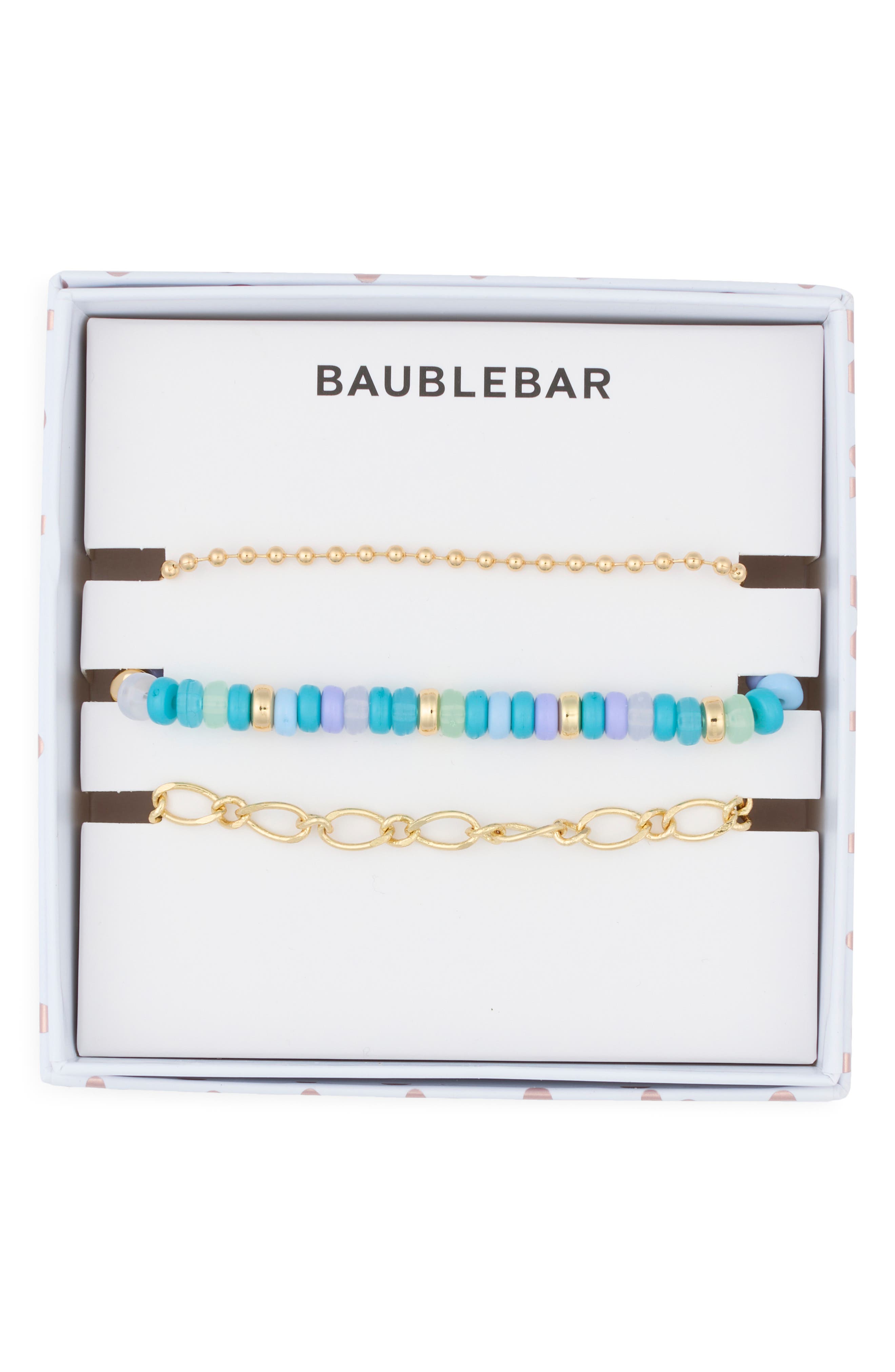 BaubleBar Arm Party Set of 3 Beaded & Chain Bracelets