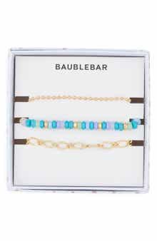 Arm Party Set of 3 Beaded & Chain Bracelets