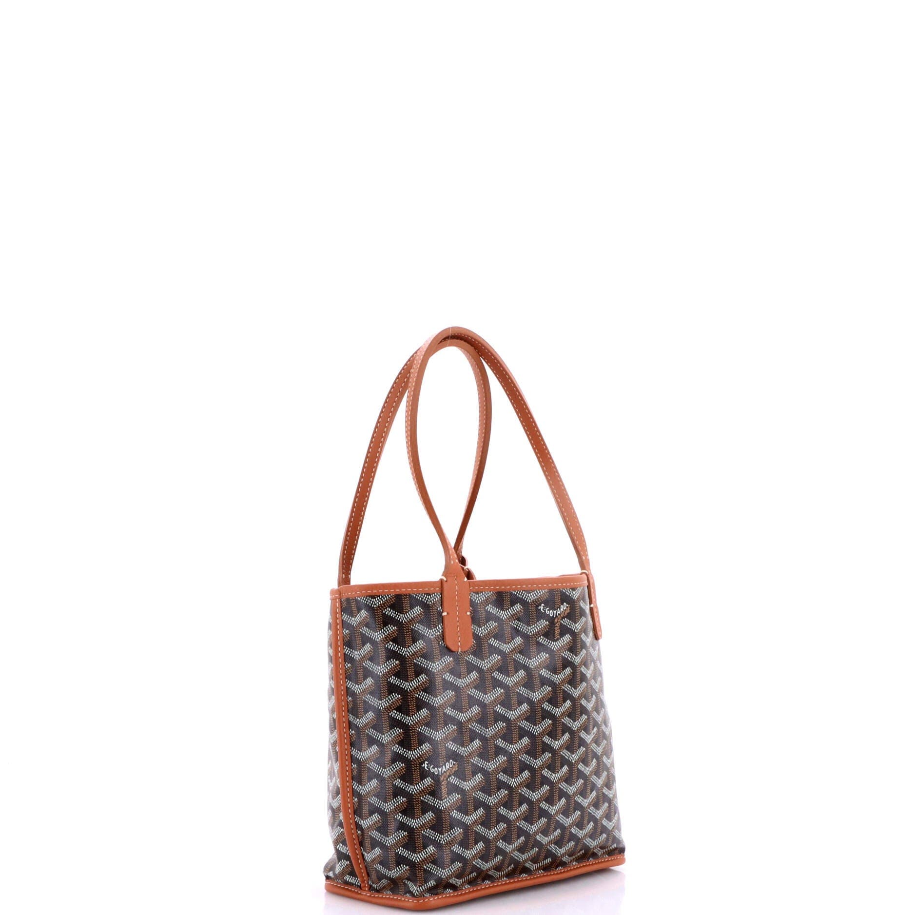 Pre-Owned Goyard Anjou Reversible Tote Coated Canvas Mini, Alternate, color, Brown