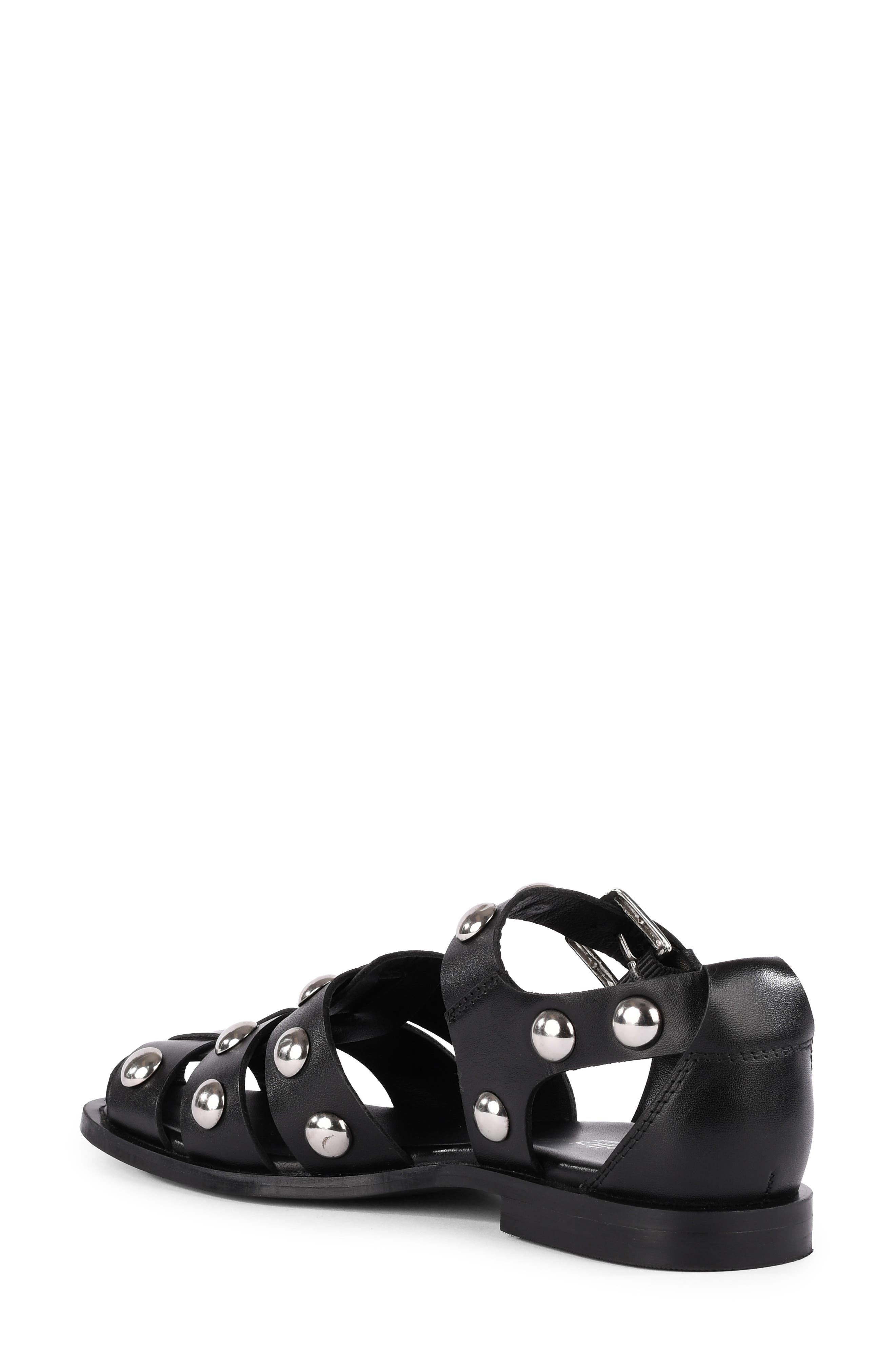 Seychelles Comeback Studded Leather Sandal, Alternate, color, Black