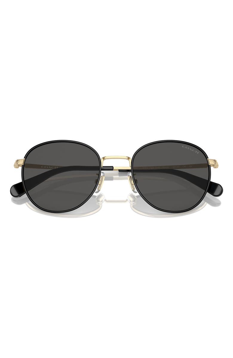 COACH 52mm Phantos Sunglasses, Alternate, color, Gold / Black / Grey Solid