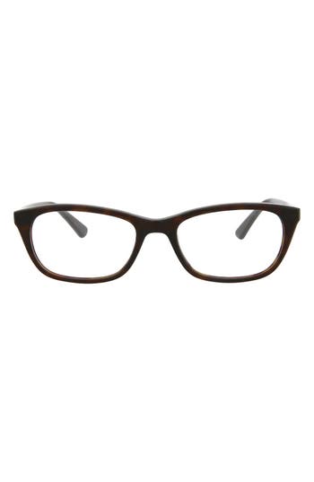 Alexander Mcqueen Mcqueen 51mm Core Rectangular Optical Glasses In Havana Transparent