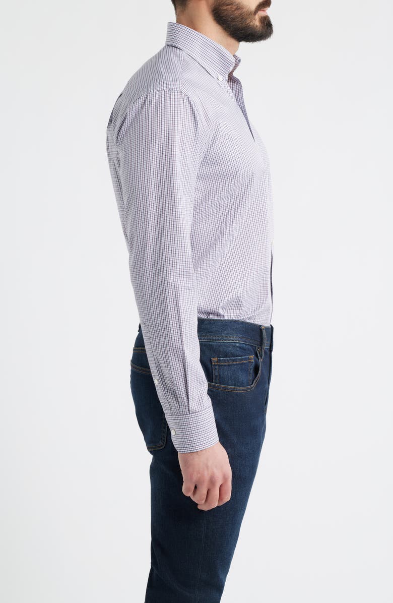 Peter Millar Crown Crafted Marco Cotton Button-Up Shirt, Alternate, color, Purple Fig