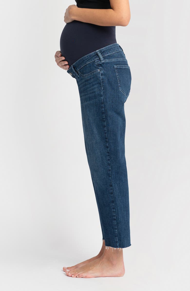 Seraphine Over The Belly Raw Hem Tapered Leg Maternity Jeans, Alternate, color, 
