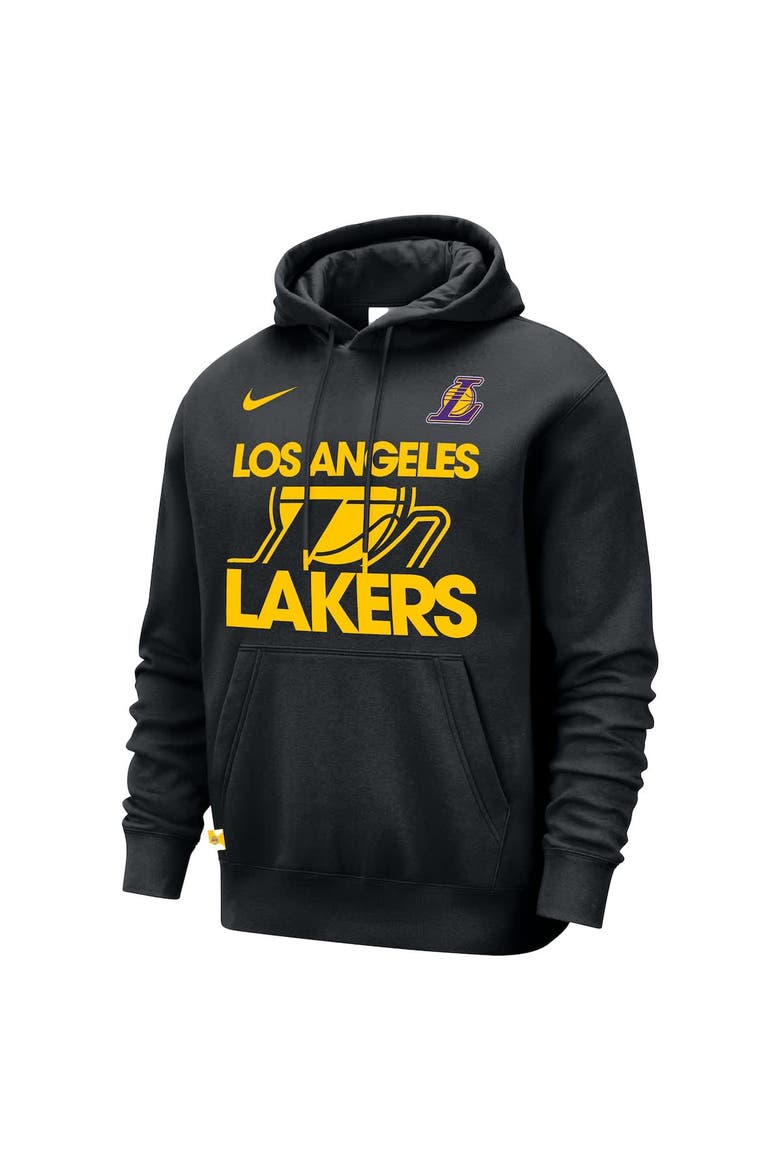 Men's Nike Black Los Angeles Lakers Courtside Club Pullover Hoodie, Alternate, color, Black