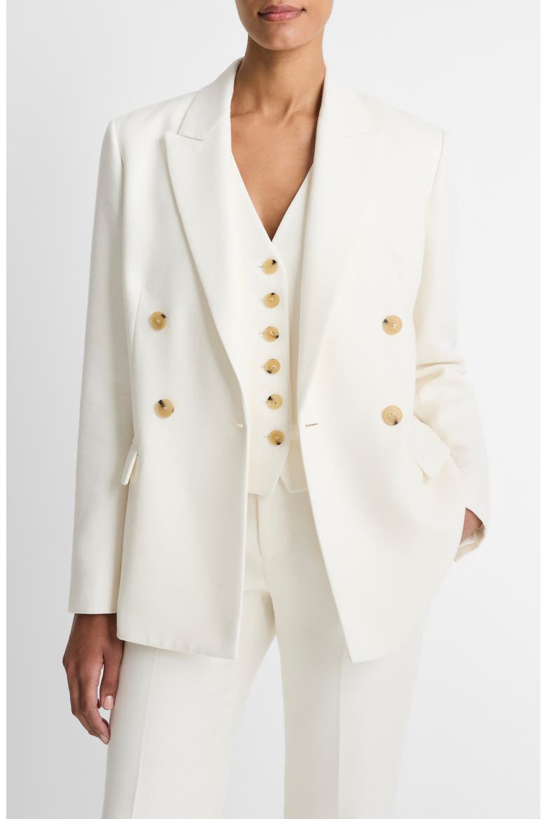 Tailored Double Breasted Blazer, Main, color, OFF WHITE