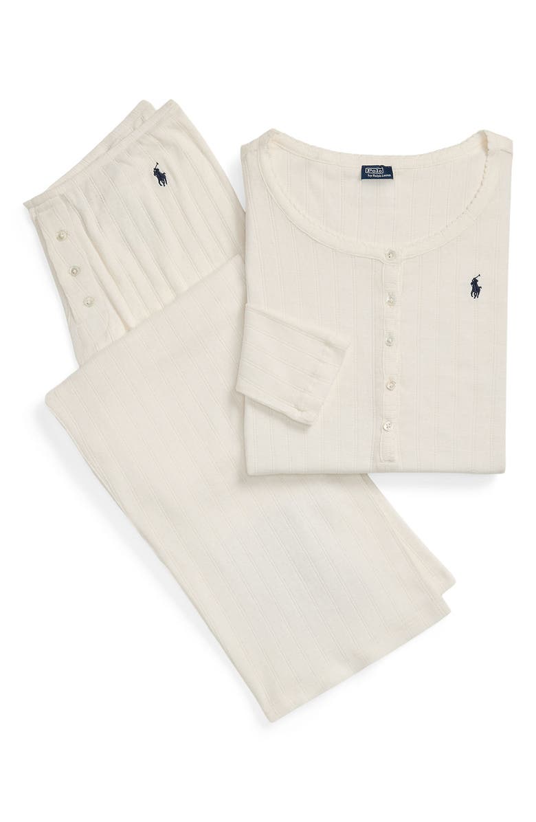 Polo Ralph Lauren Henley Cotton Pajamas, Alternate, color, Egret