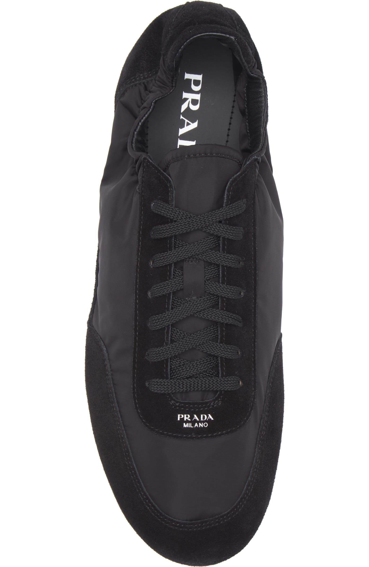 Prada Collapse Mixed Media Low Top Sneaker (Men) | Nordstrom