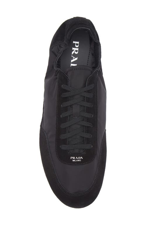 Prada Collapse Re-nylon And Suede Sneaker Men In Black
