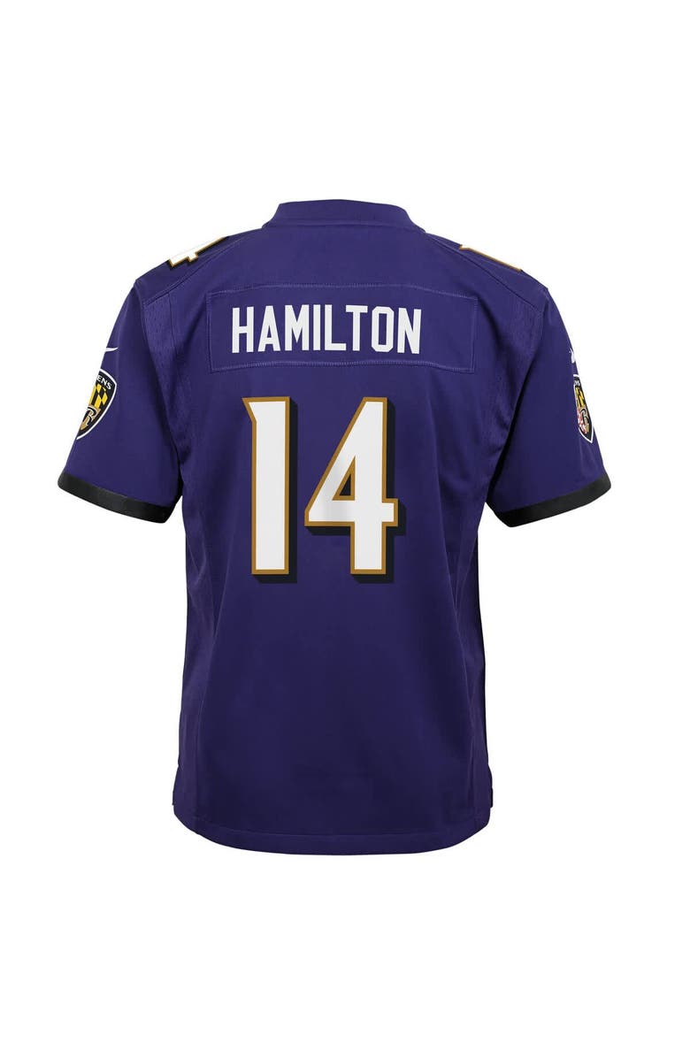 Nike Youth Nike Kyle Hamilton Purple Baltimore Ravens Team Game Jersey, Alternate, color, Purple