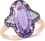 Julianna B. Amethyst & White Topaz Halo Ring