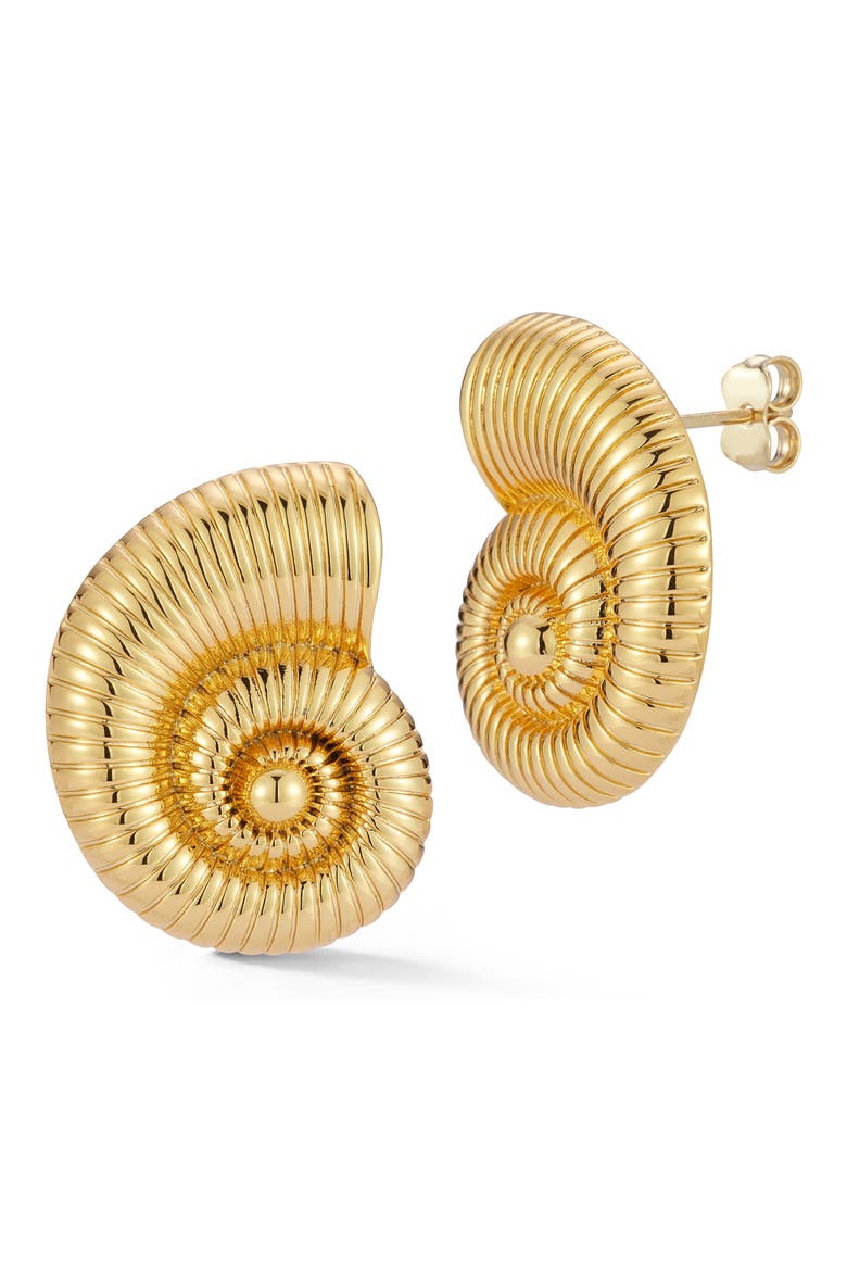 Shell Earrings, Main, color, GOLD